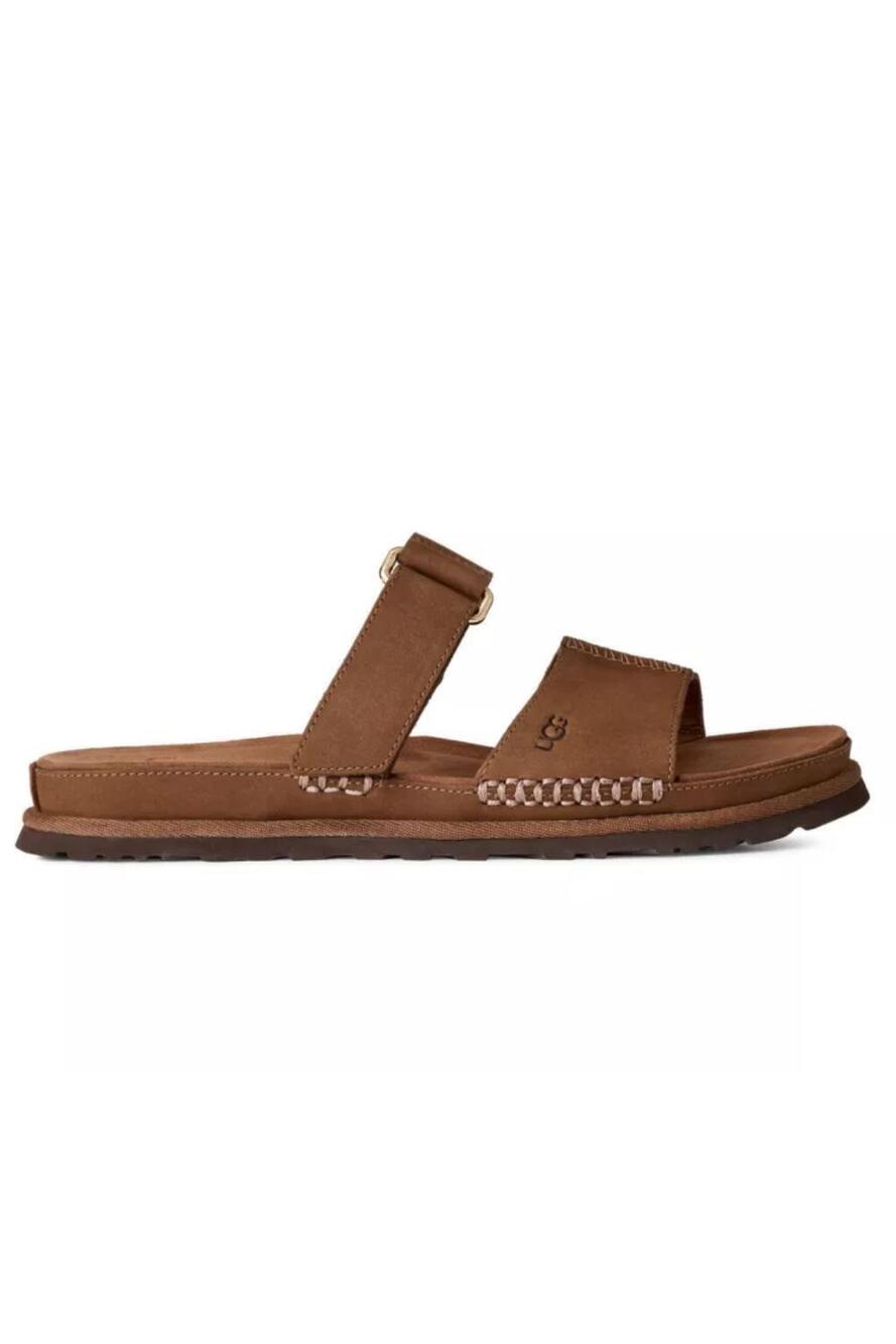 NEW UGG women's goldengaze slide sandal in dark chestnut